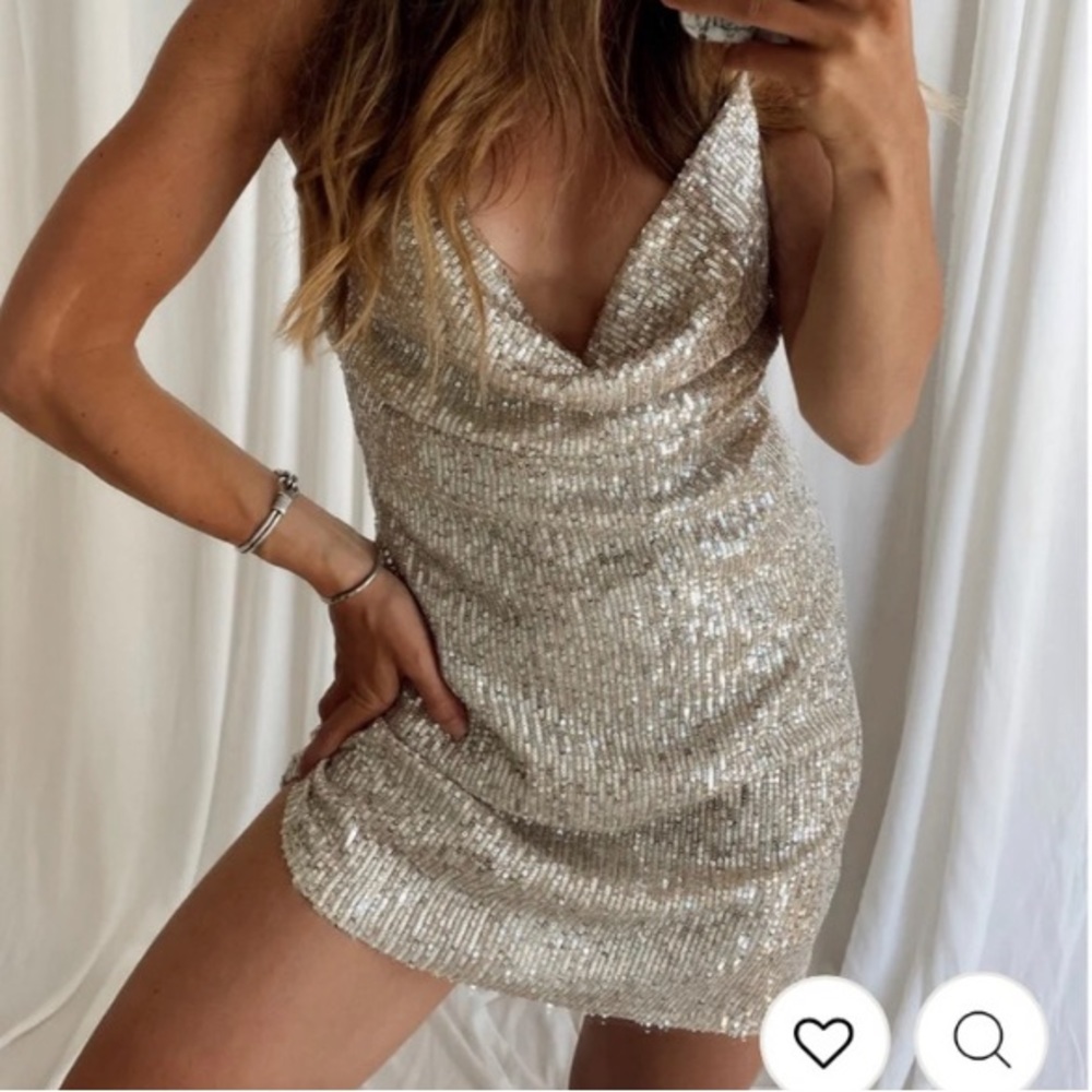 Stargaze Silver Sequin Dress
